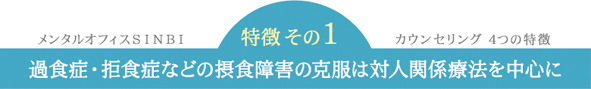 特徴その1　過食症・拒食症などの摂食障害の克服は対人関係療法を中心に